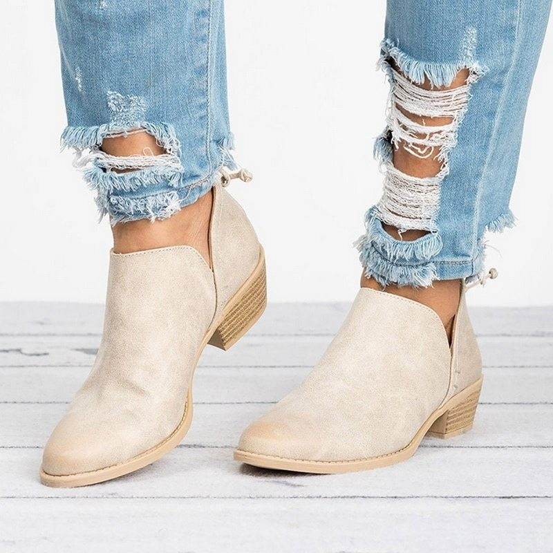 Autumn Women Shoes Retro High Heel Ankle Boots - terrifictrend