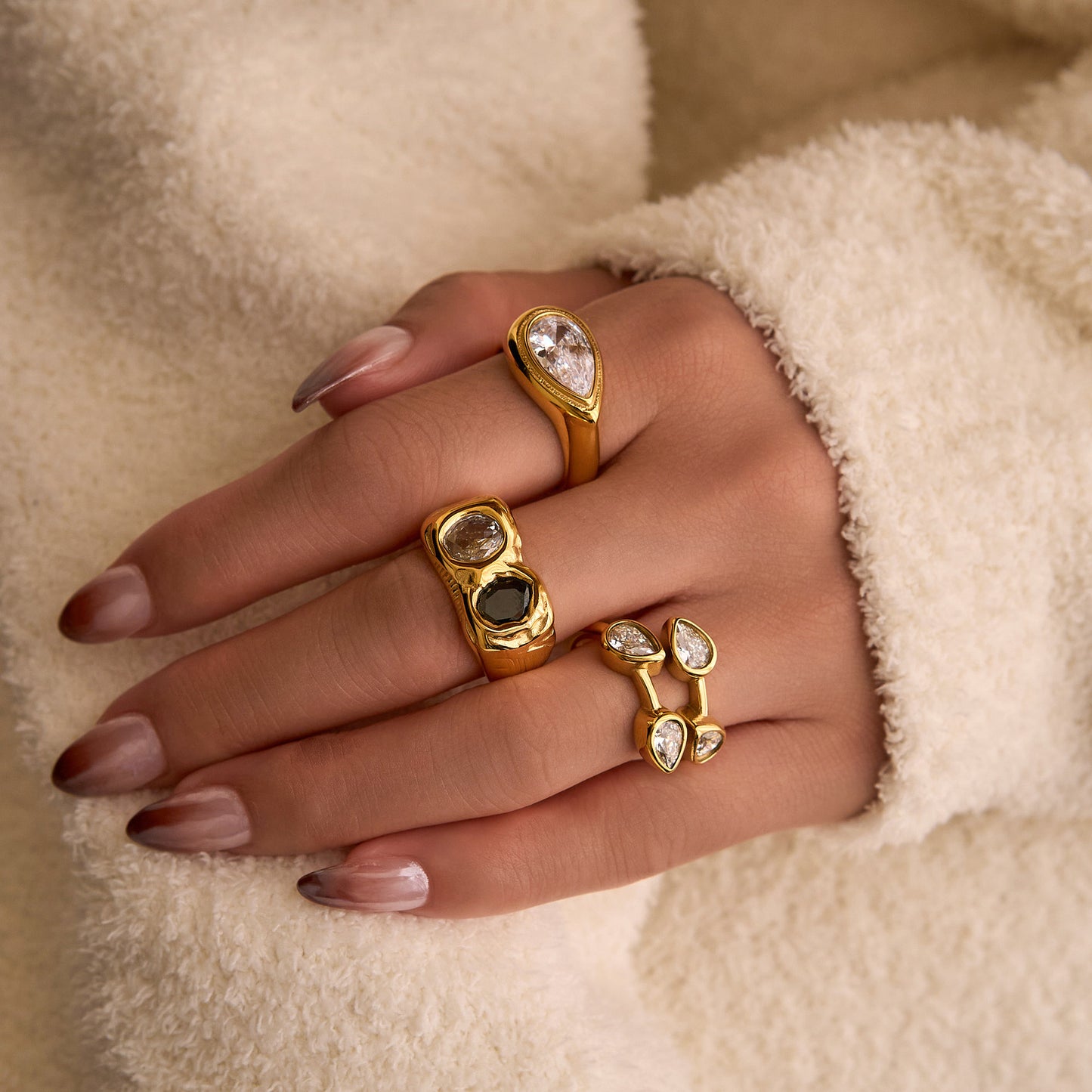 "18K Gold Plated Zircon Ring"