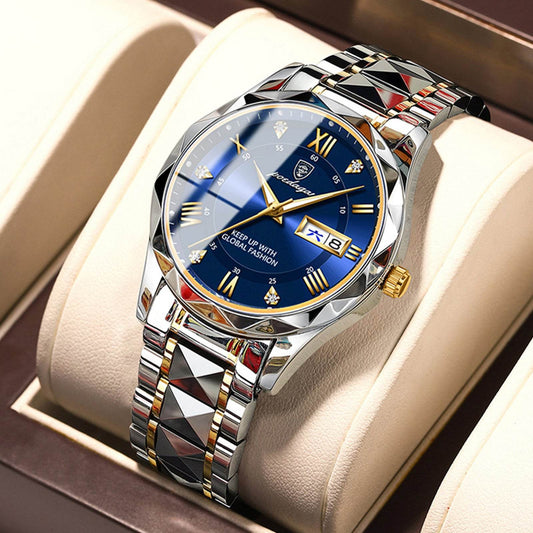 Men's Waterproof Double Calendar Luminous Quartz Watch - terrifictrend