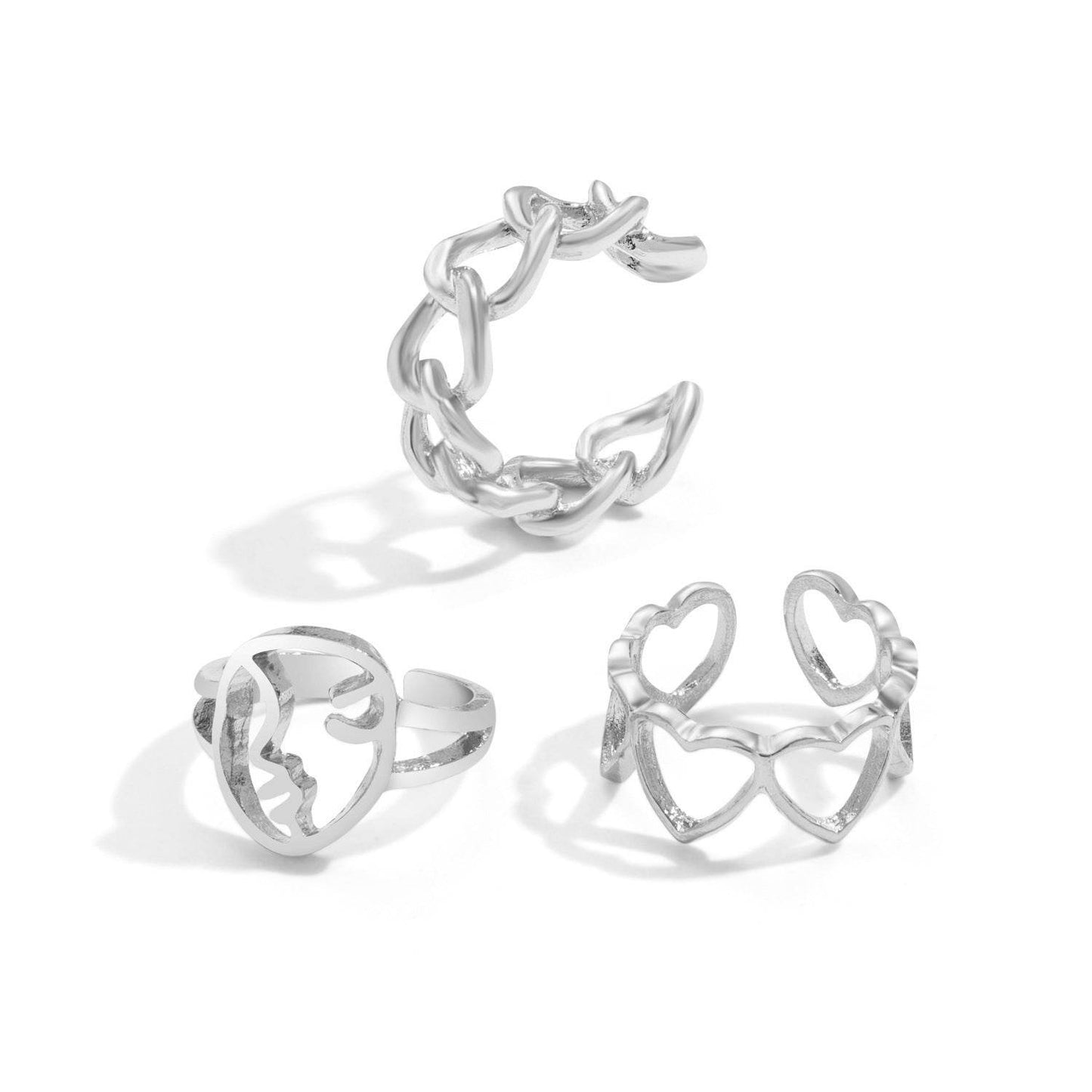 Hot Selling Creative Personality Butterfly 2-Piece Set Ins Same Punk Style Couple Ring - terrifictrend