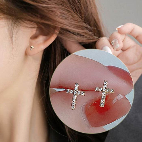 2024 New Fashion Stainless Steel Cross Earrings Product Temperament All Match Birthday Anniversary Earrings Small Gift - terrifictrend