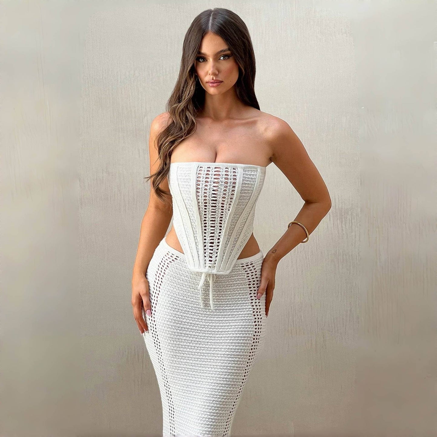 Beach Dress Women's Solid Color Knitting Bikini - terrifictrend