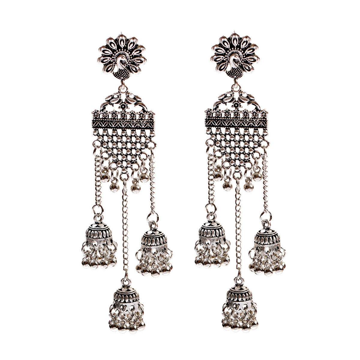 Bohemian Ethnic Earrings Retro Nostalgic Hollow Bell Long Earrings - terrifictrend
