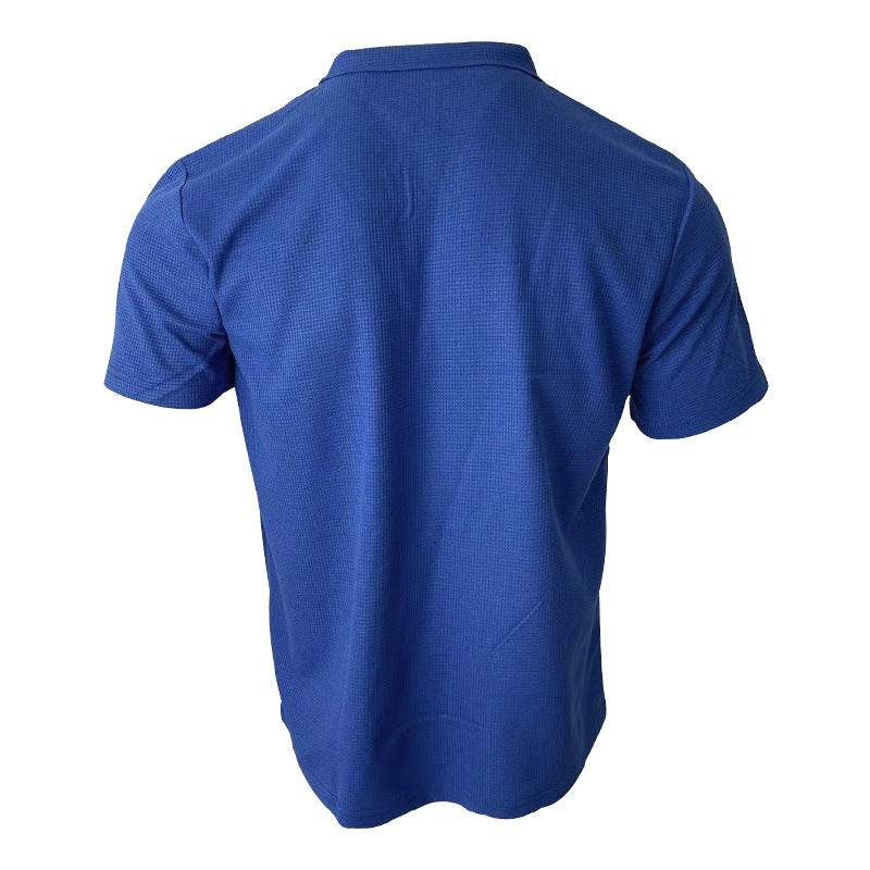 INS Waffle Lapel Short-sleeved T-shirt Summer Fashion Solid Color V-neck Polo Shirt Tops Men's Clothing - terrifictrend