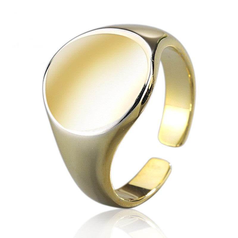 Oval smooth ring atmosphere index ring fashion - terrifictrend