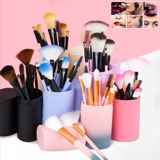 12pcs Makeup Brush Set Blush Eyeshadow Eyelash Highlighter Makeup Brush - terrifictrend