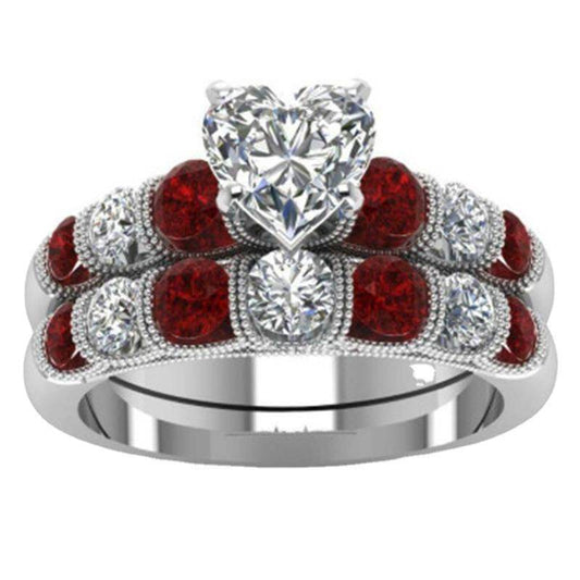 Statement Fashion Set Ring With Heart Shaped Diamonds - terrifictrend