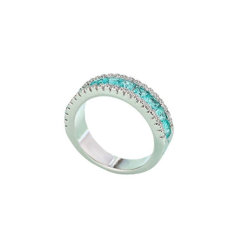 Fashion White Gold Plated Emerald Zircon Ring - terrifictrend