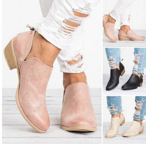Autumn Women Shoes Retro High Heel Ankle Boots - terrifictrend