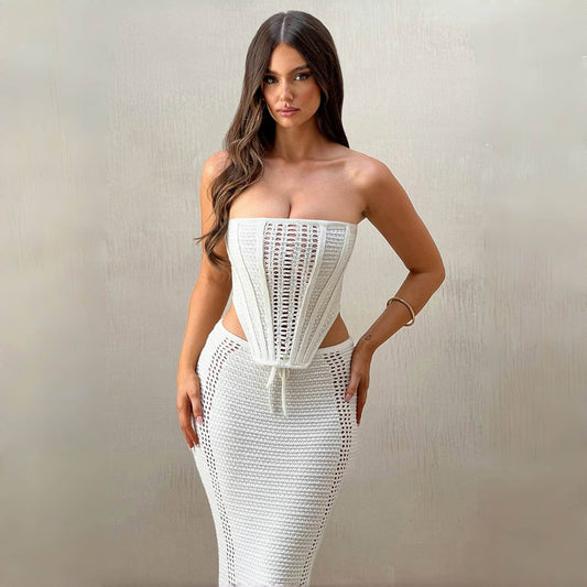 Beach Dress Women's Solid Color Knitting Bikini - terrifictrend