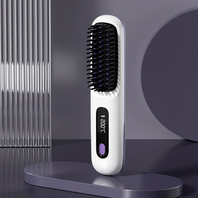 "2-in-1 Wireless Hair Straightener Comb" - terrifictrend