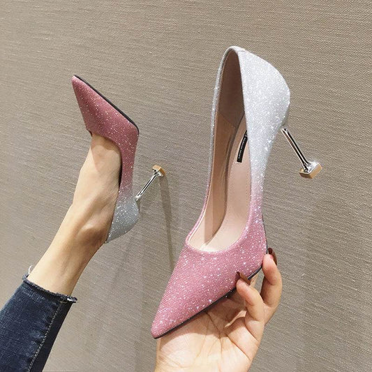 Gradient Sexy Pointed French Stiletto High Heels - terrifictrend