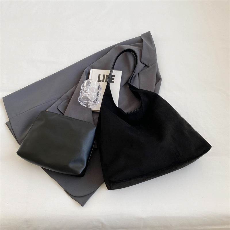 One-shoulder Underarm Bag Women's Large Capacity Shoulder Bag Solid Color Simple Casual Commuter Bag - terrifictrend