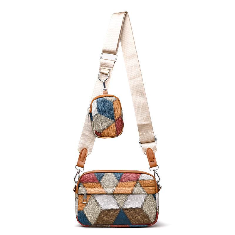 Retro Fashion Stitching Contrast Color Small Square Bag - terrifictrend