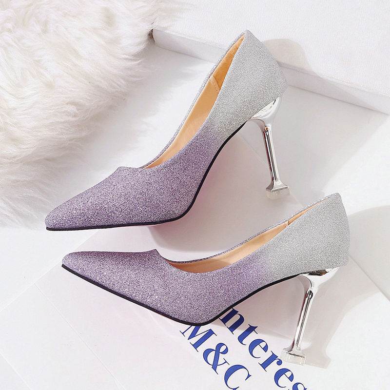 Gradient Sexy Pointed French Stiletto High Heels - terrifictrend