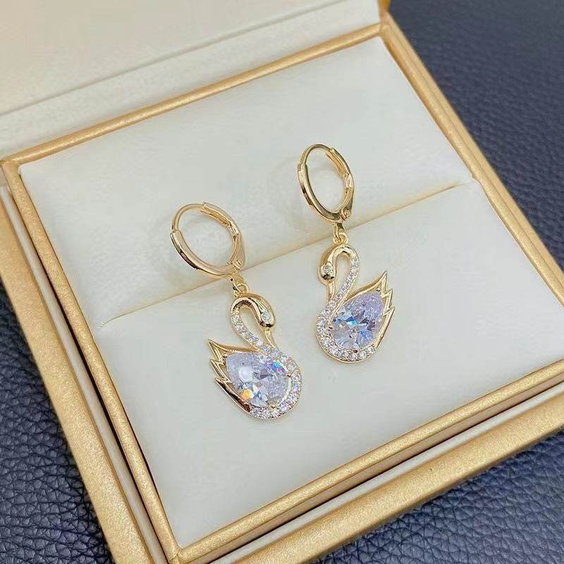 Sweet Rhinestone Swan Earrings Ins Fashion Earrings For Women Jewelry - terrifictrend