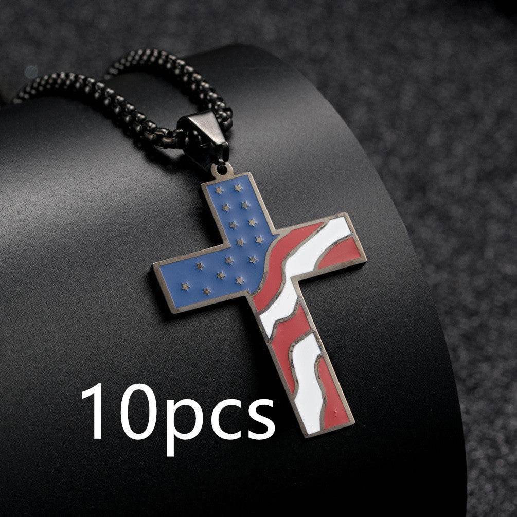 Flag Cross Necklace - terrifictrend