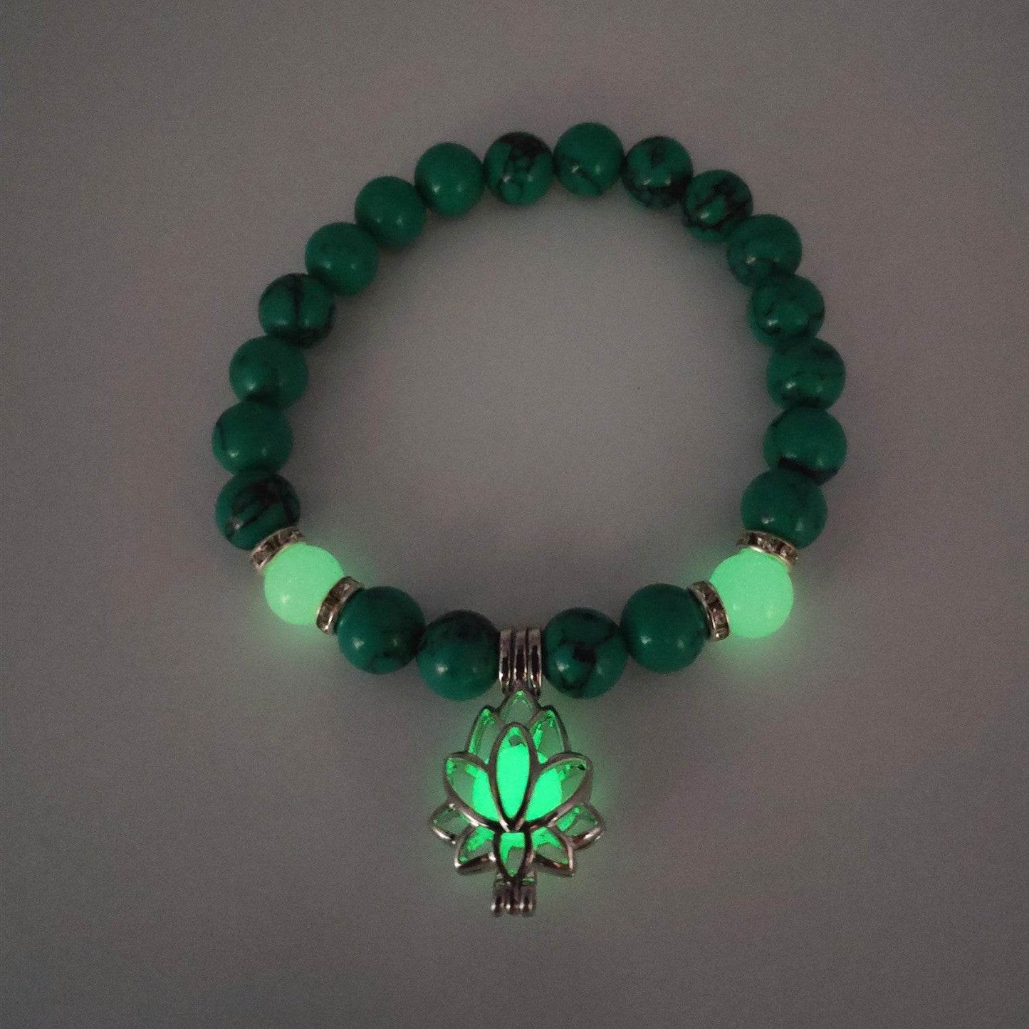 Energy Luminous Lotus Natural Stone Bracelet Yoga Healing Luminous Glow In The Dark Charm Beads Bracelet For Men Women Prayer Buddhism - terrifictrend
