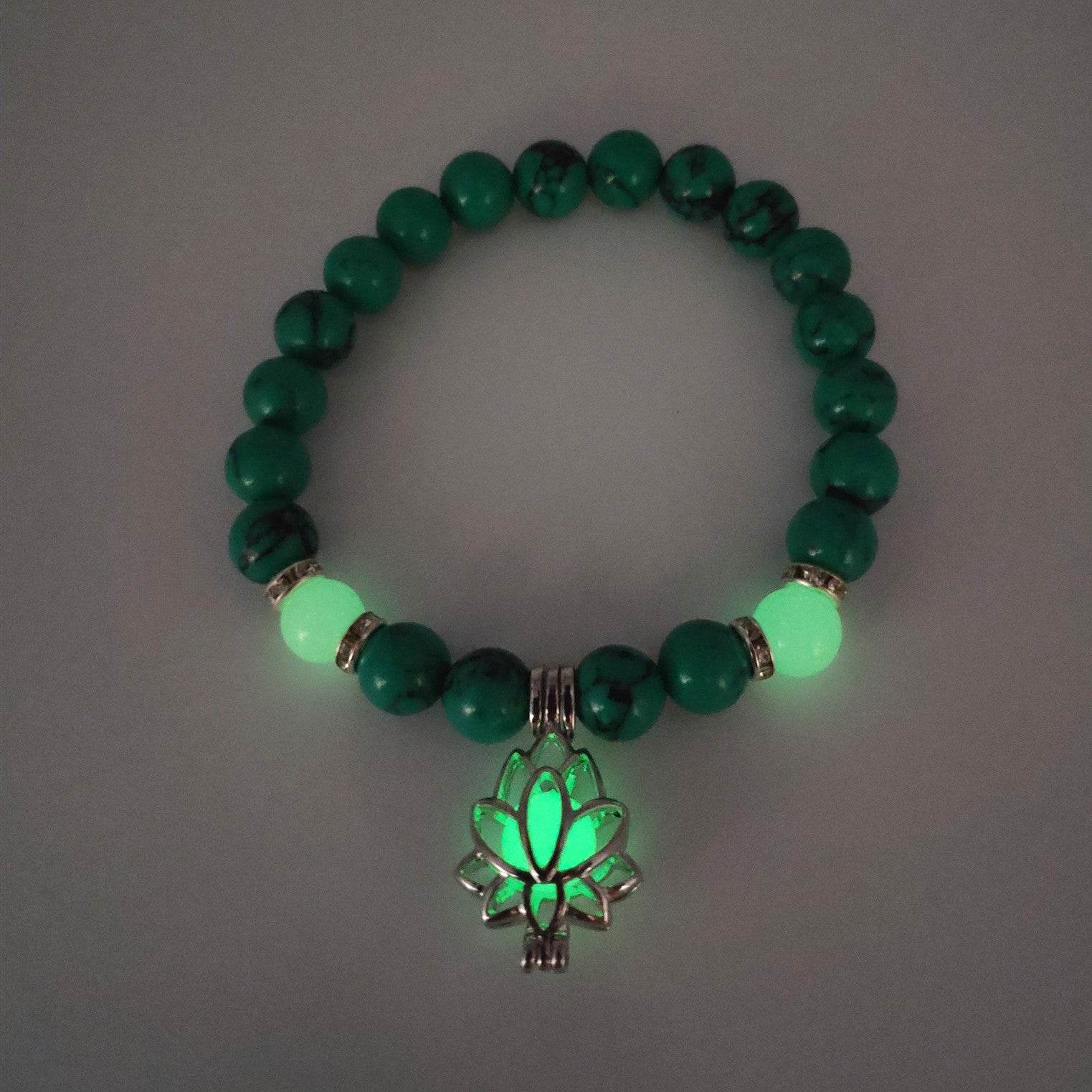 Energy Luminous Lotus Natural Stone Bracelet Yoga Healing Luminous Glow In The Dark Charm Beads Bracelet For Men Women Prayer Buddhism - terrifictrend