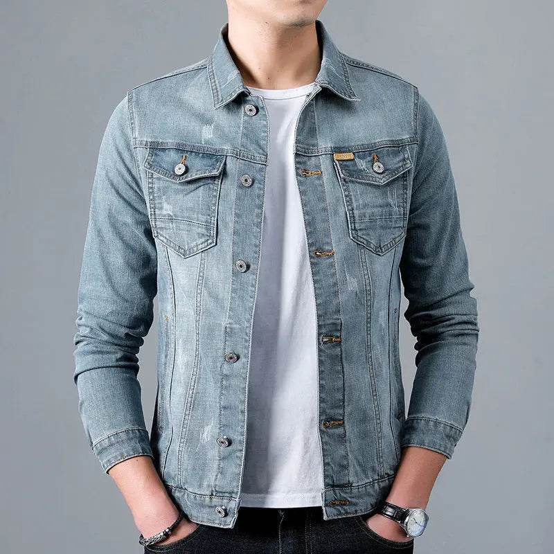 Fashion Men's Simple Lapel Denim Jacket - terrifictrend