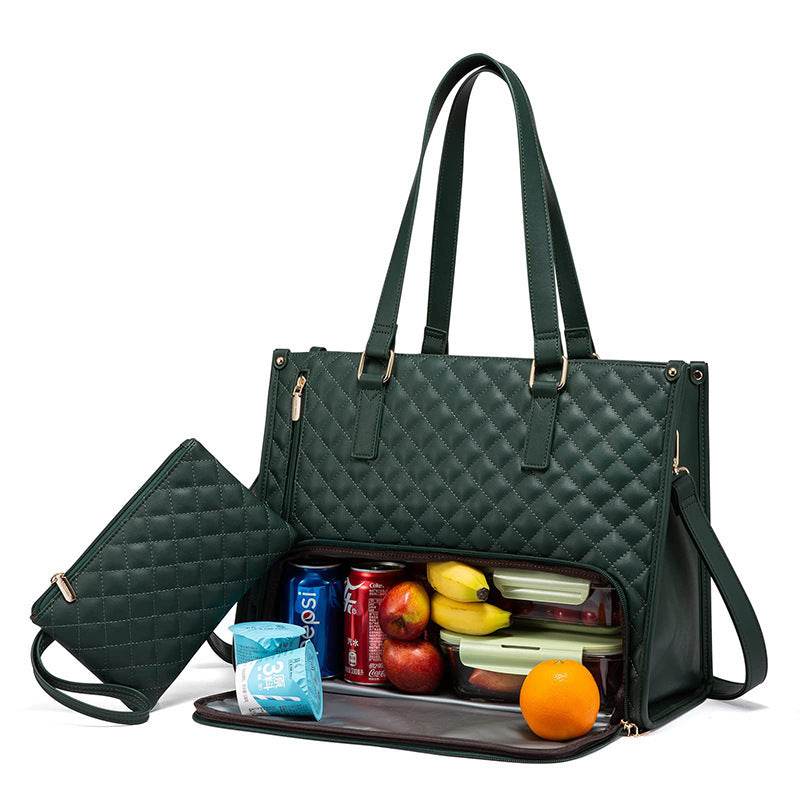 Convenient Commute New Lunch Bag Women's Insulated Lunch Box Women's Leak-proof Large Purse Diagonal Computer Storage - terrifictrend