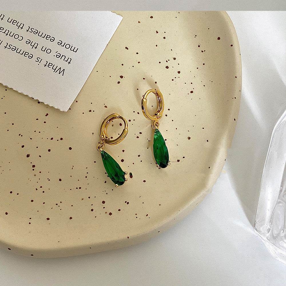 Emerald Horse Eye Zircon Earrings Pendant For Women - terrifictrend