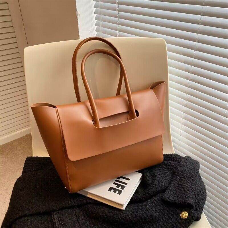 Fashion Women Shoulder Bags Large Capacity Handbags Simple Retro Tote Bags Solid Color Famous Brand High Quality Bags - terrifictrend