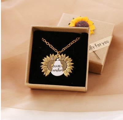 You Are My Sunshine Sunflower Necklace Women Men - terrifictrend