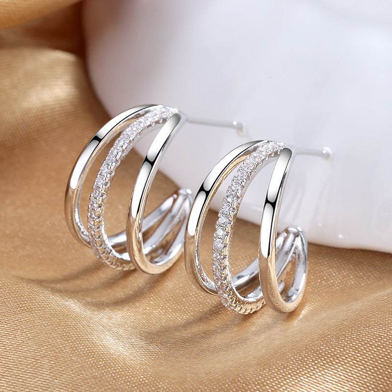New Style Diamond Plated Metal Earrings Popular - terrifictrend