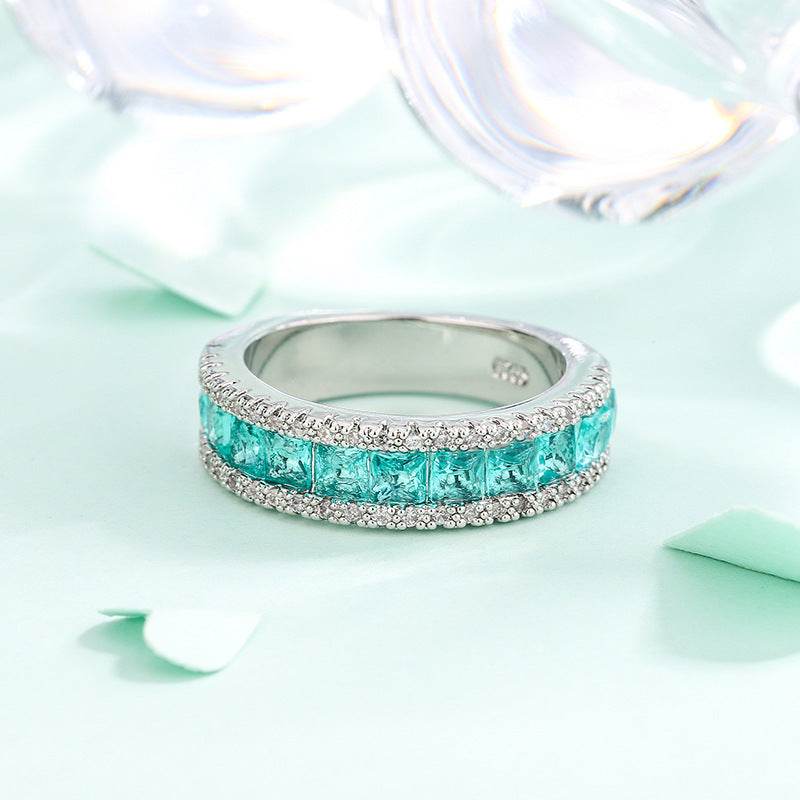 Fashion White Gold Plated Emerald Zircon Ring - terrifictrend
