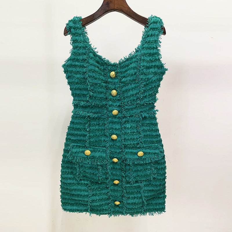 Women's Fashion Personalized Tweed Sling Dress - terrifictrend