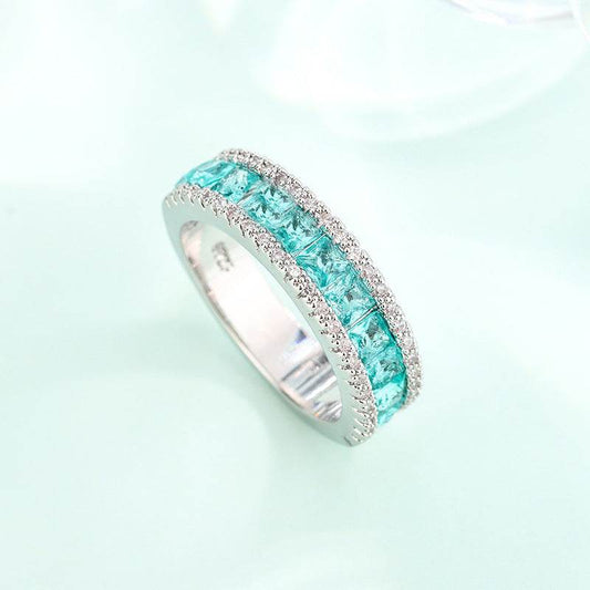 Fashion White Gold Plated Emerald Zircon Ring - terrifictrend
