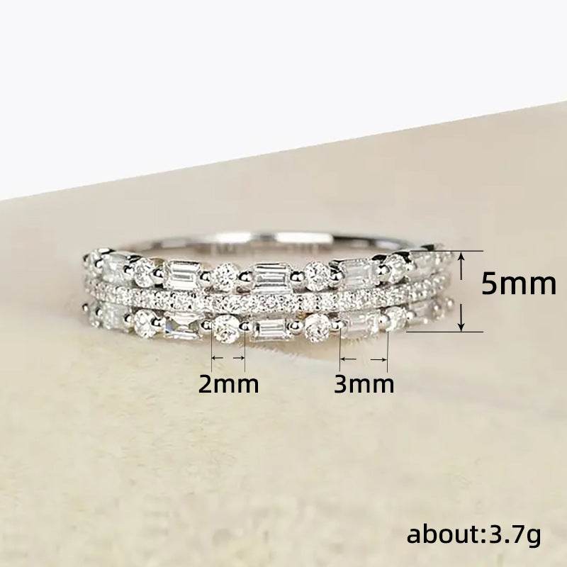 Multilayer Ring Three-layer Fine Circle Line Setting For Women Full Finger Rings Jewelry Gifts - terrifictrend