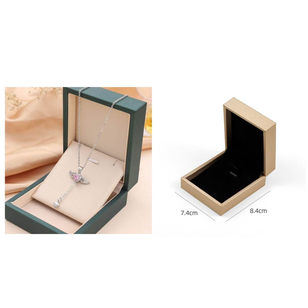 Moving Cupid Heart Angel Wings Tassel Necklace With Crystal Clavicle Chain Women Jewelry Gift Valentine's Day - terrifictrend