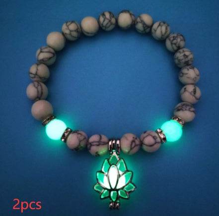 Energy Luminous Lotus Natural Stone Bracelet Yoga Healing Luminous Glow In The Dark Charm Beads Bracelet For Men Women Prayer Buddhism - terrifictrend