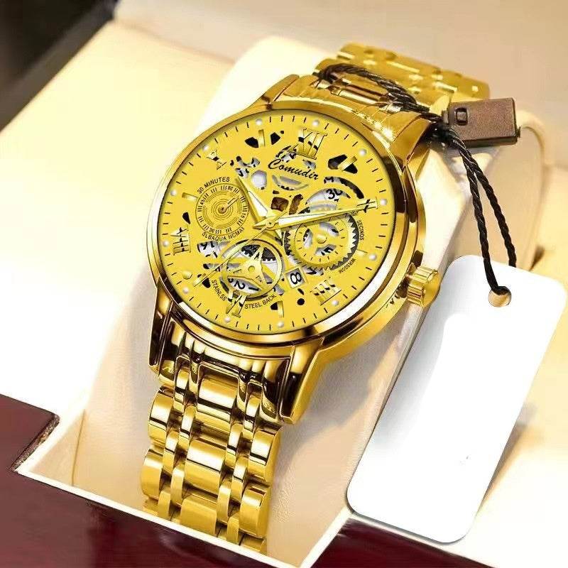 Fashion Jewelry Hollow Men's Watch Men's Waterproof Luminous Calendar - terrifictrend