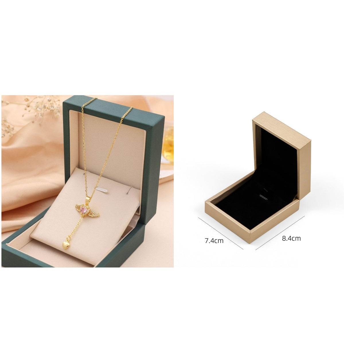 Moving Cupid Heart Angel Wings Tassel Necklace With Crystal Clavicle Chain Women Jewelry Gift Valentine's Day - terrifictrend