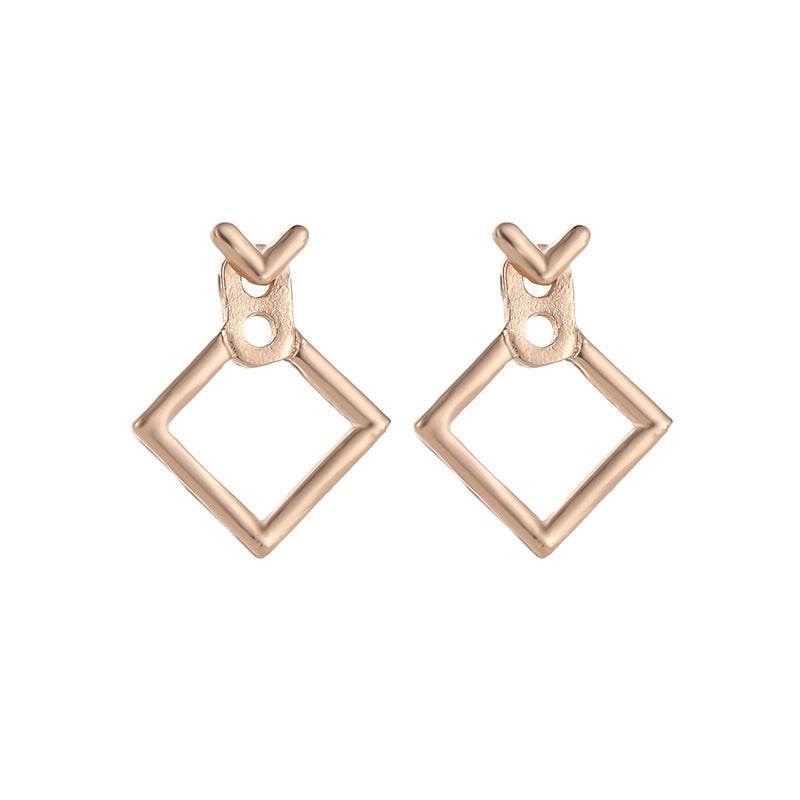 Hollow Diamond Square Stud Earrings - terrifictrend