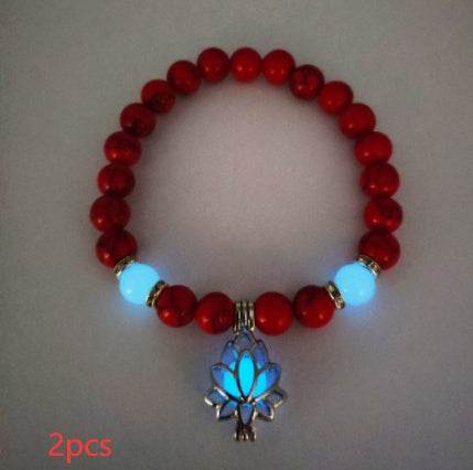 Energy Luminous Lotus Natural Stone Bracelet Yoga Healing Luminous Glow In The Dark Charm Beads Bracelet For Men Women Prayer Buddhism - terrifictrend