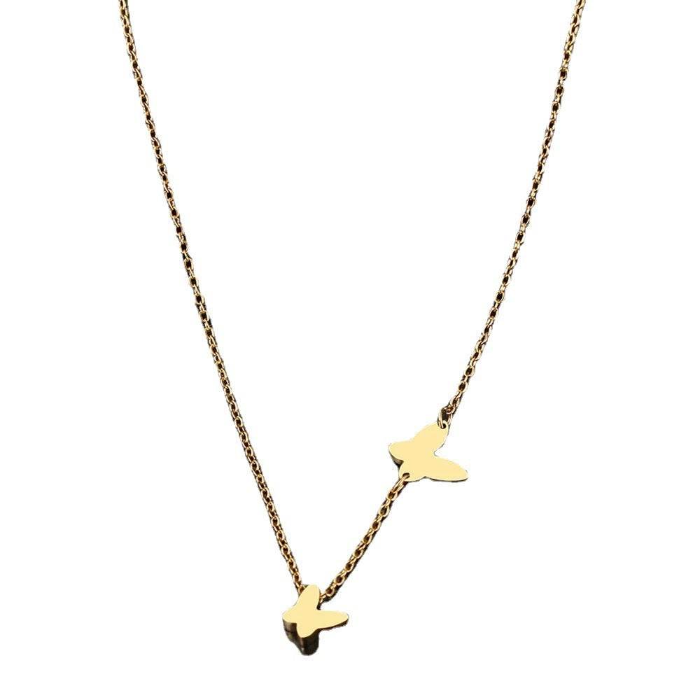 Stainless Steel Butterfly Pendant Sweet Temperamental All-match Niche Design Necklace - terrifictrend