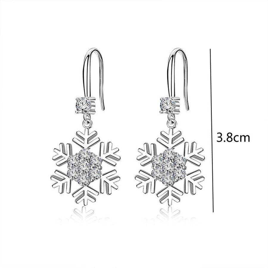Temperament Snowflake Earrings With Rhinestones Fashion Personalized Christmas Earrings For Women Jewelry - terrifictrend