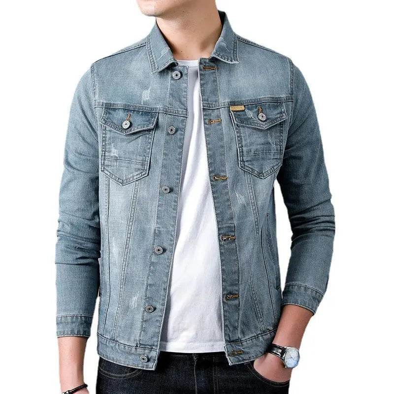 Fashion Men's Simple Lapel Denim Jacket - terrifictrend