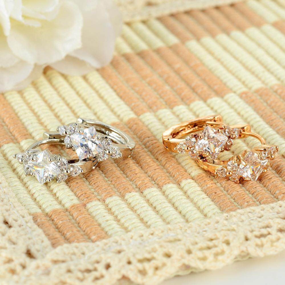 European And American Personalized Square Zircon Earrings - terrifictrend