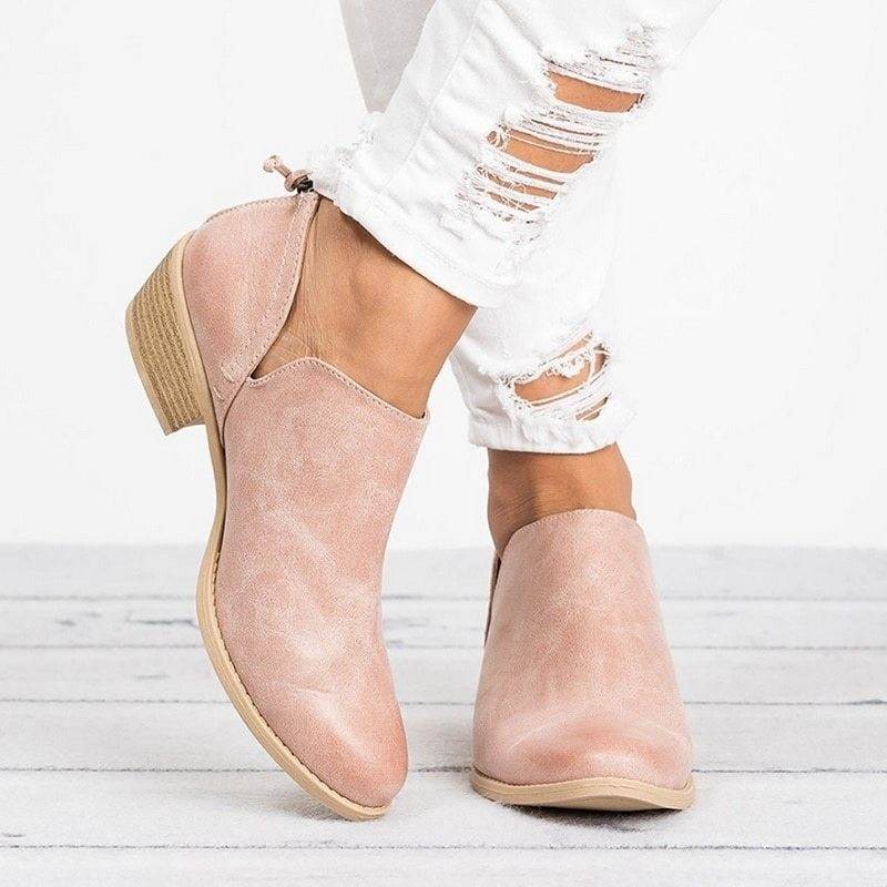 Autumn Women Shoes Retro High Heel Ankle Boots - terrifictrend