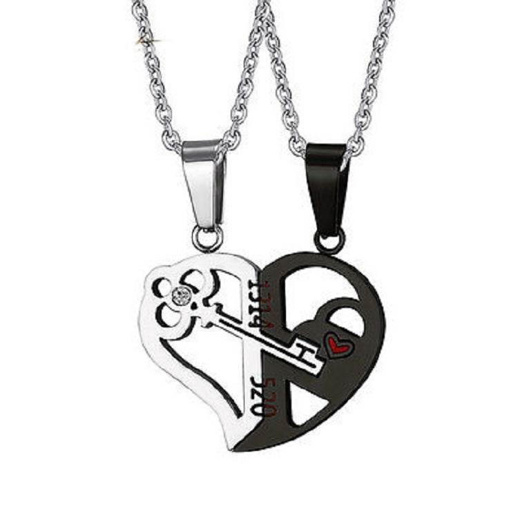 Pendant Love Necklace Set Lover Valentine Gifts Stainless Steel Chain Necklace - terrifictrend