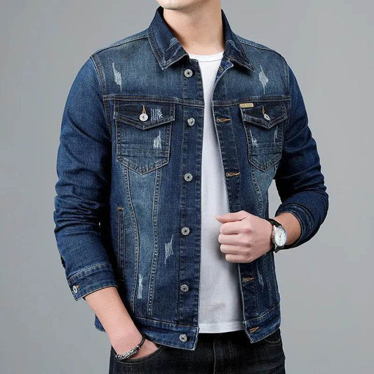 Fashion Men's Simple Lapel Denim Jacket - terrifictrend