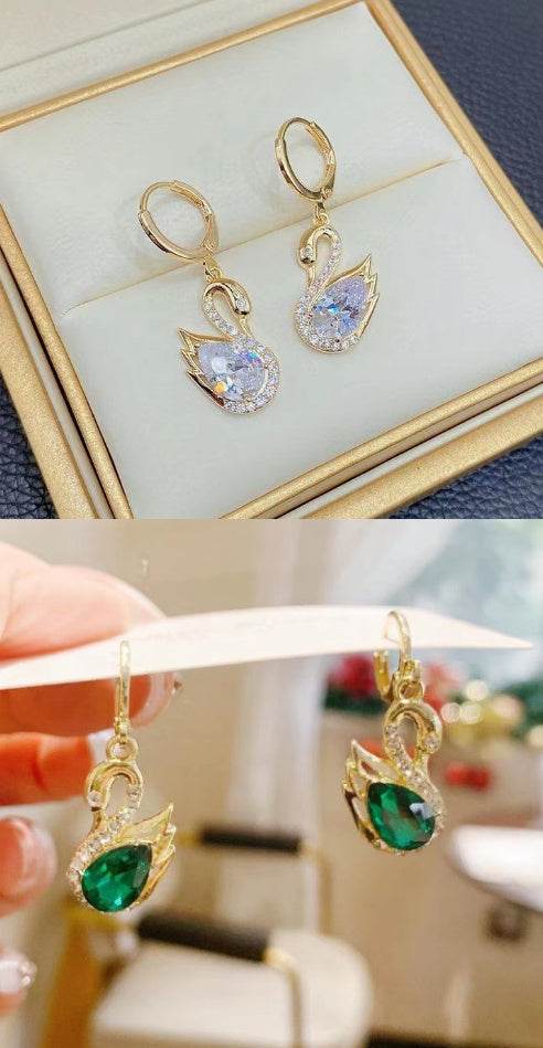 Sweet Rhinestone Swan Earrings Ins Fashion Earrings For Women Jewelry - terrifictrend
