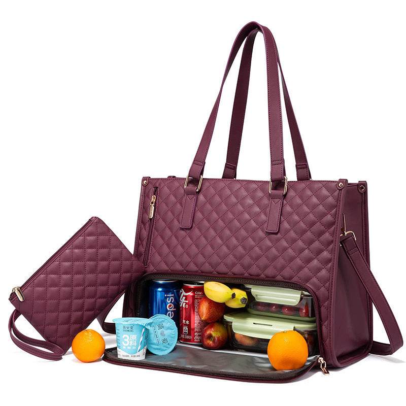 Convenient Commute New Lunch Bag Women's Insulated Lunch Box Women's Leak-proof Large Purse Diagonal Computer Storage - terrifictrend