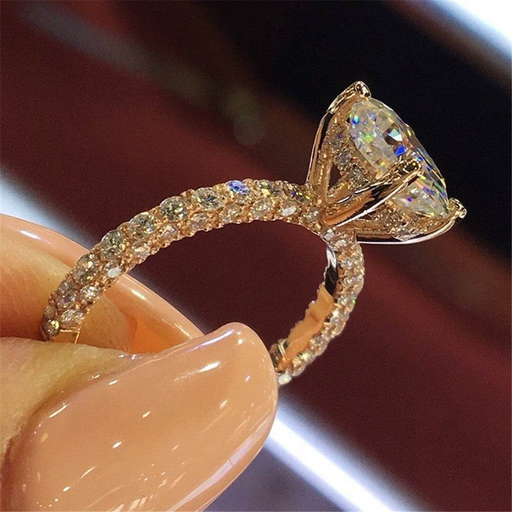 European and American fashion women's engagement diamond ring - terrifictrend