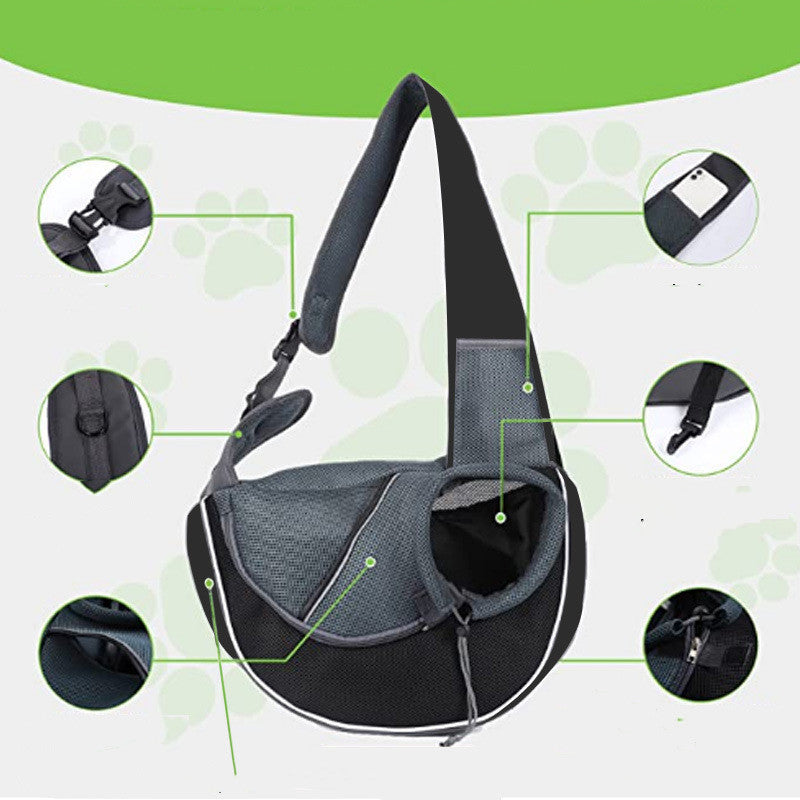 "Portable Crossbody Pet Carrier Bag"